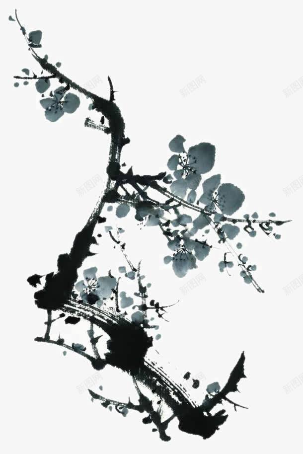 手绘梅花png免抠素材_新图网 https://ixintu.com 中国画 写意花草 国画小品 国粹 宣纸画 手绘花卉 美术插图 艺术作品 装饰花草