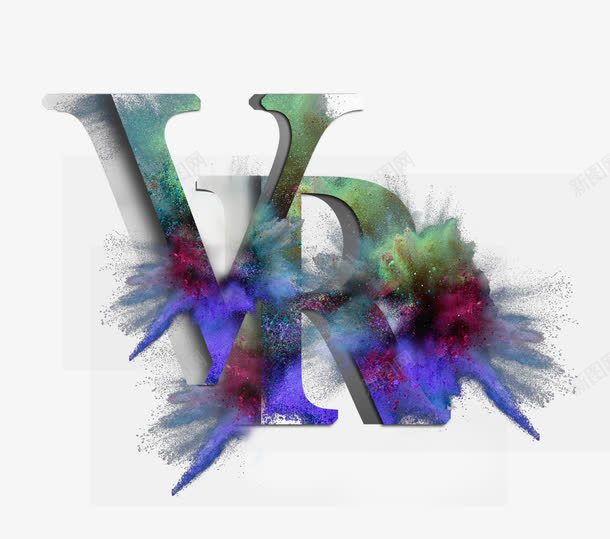 VR渲染艺术字png免抠素材_新图网 https://ixintu.com VR 水墨 泼墨 渲染 立体字 艺术字