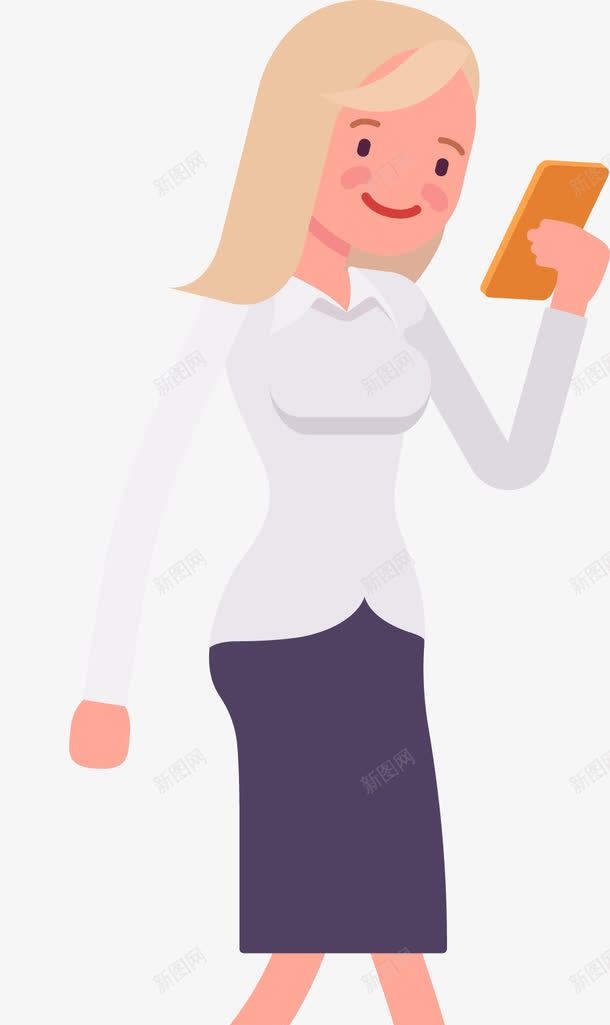 看手机的商务运营员工png免抠素材_新图网 https://ixintu.com 上班 商务 女士 手机网络 新员工