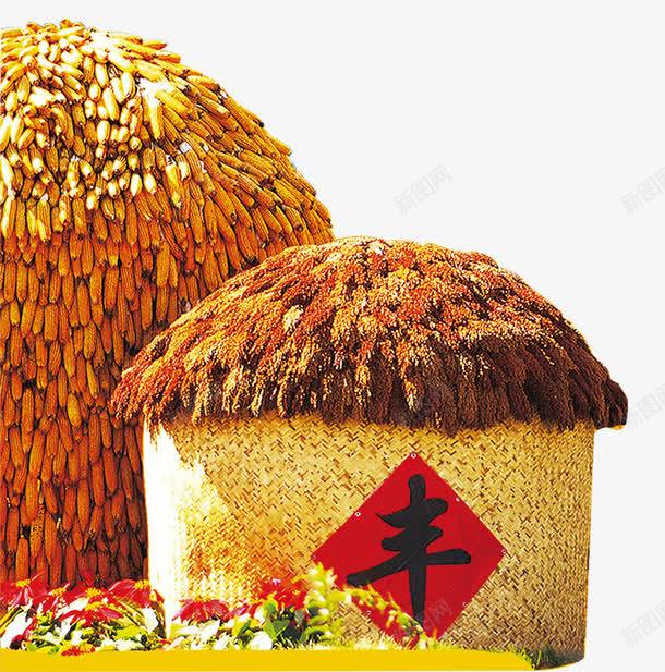 装饰图案png免抠素材_新图网 https://ixintu.com 丰收 玉米 粮仓