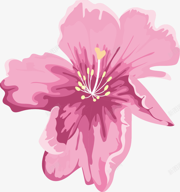 花蕊卡通风格杜鹃花png免抠素材_新图网 https://ixintu.com 卡通杜鹃花 卡通风格 扁平风格 矢量杜鹃花 花朵 花蕊