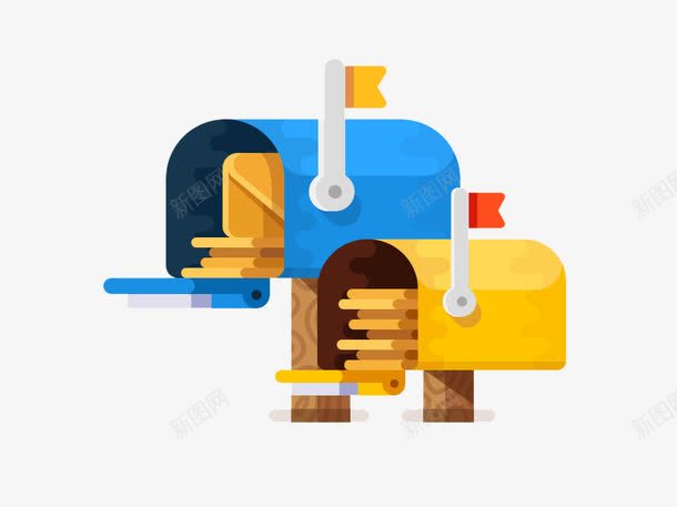 扁平化邮箱信箱png免抠素材_新图网 https://ixintu.com H5页面素材 创意卡通元素 卡通 扁平化 扁平素材 电商卡通 网页设计卡通 邮件 邮箱 黄色邮筒
