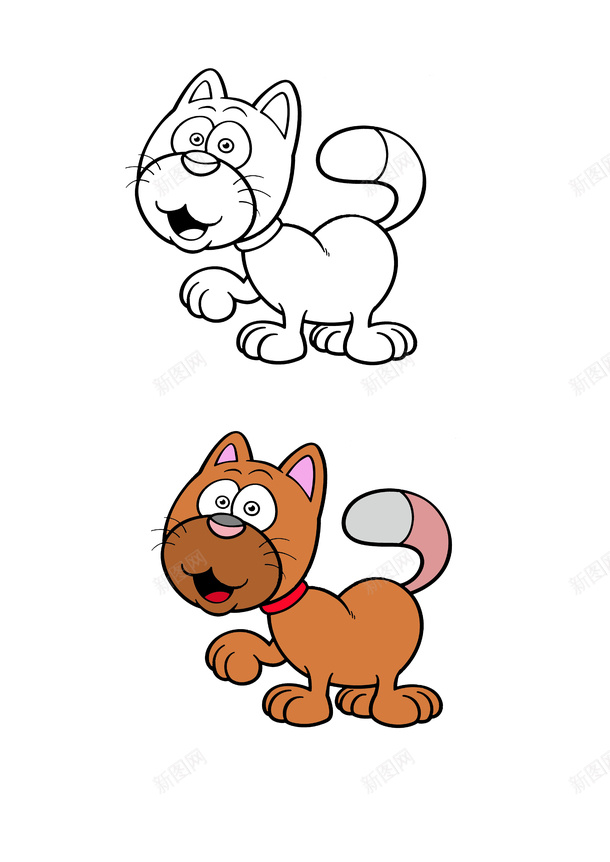 手绘彩色猫咪图像psd免抠素材_新图网 https://ixintu.com 儿童画 卡通图 彩色画 手绘彩色猫咪图像 装饰画画芯