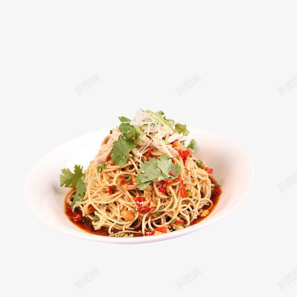香菜鸡丝凉面食品餐饮png免抠素材_新图网 https://ixintu.com 美味 面点 食品餐饮 食物 香菜鸡丝凉面 鸡丝凉面 鸡肉丝