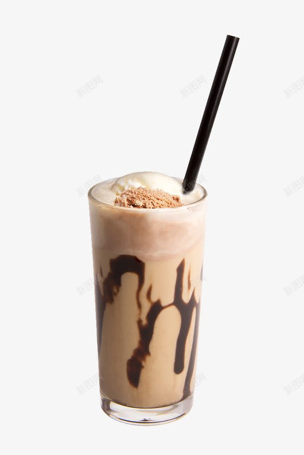 巧克力奶茶png免抠素材_新图网 https://ixintu.com 吸管 奶茶杯 巧克力 招牌奶茶 港式 港式奶茶 玻璃杯