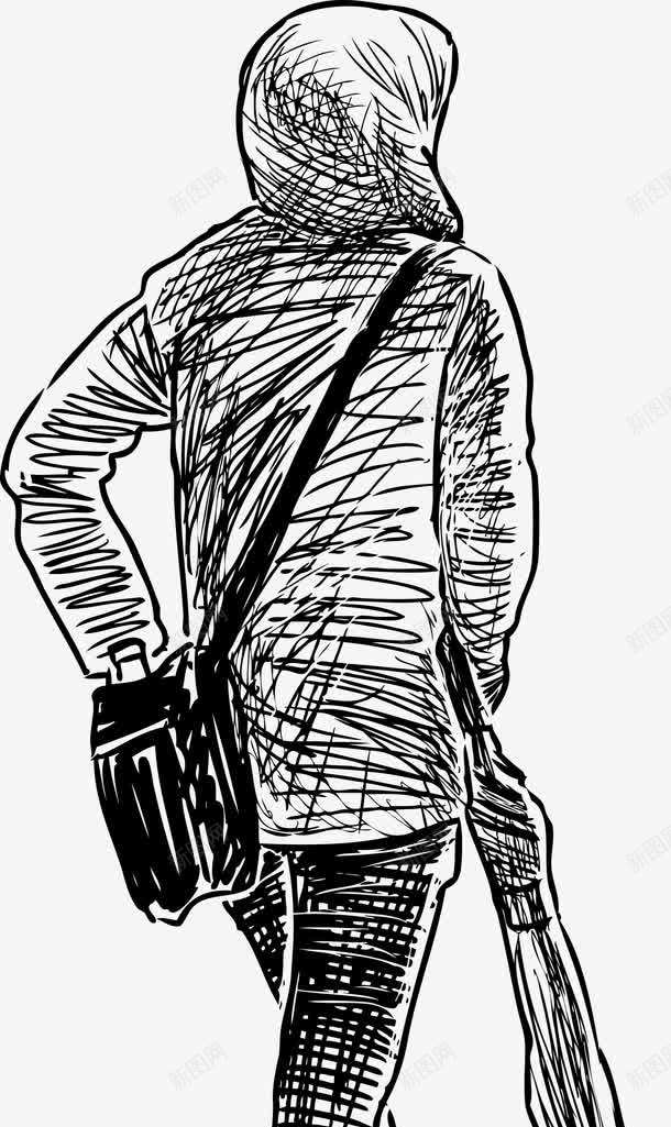 行走的男人背影png免抠素材_新图网 https://ixintu.com 人物 卡通人物 帽子 手绘 男人 男人背影 男士 男士背影 矢量人物 矢量男人 背影