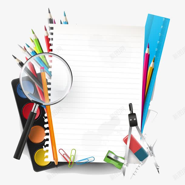 开学季纸笔文具png免抠素材_新图网 https://ixintu.com BACKTOSCHOOL 学习用品 开学 教育素材 返校 黑板
