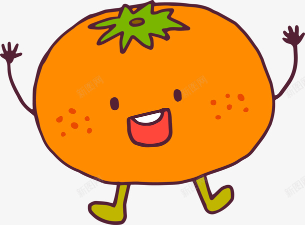 举起手的橙色橘子png免抠素材_新图网 https://ixintu.com 举起手 开心 橘子小人 橙子 橙色橘子 欢呼雀跃