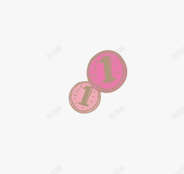 一元硬币png免抠素材_新图网 https://ixintu.com 卡通 硬币 金属 金钱