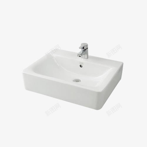 方形洗漱台png免抠素材_新图网 https://ixintu.com 不锈钢 产品实物 厨卫用品 方形 水龙头 洗漱台 白色台盆