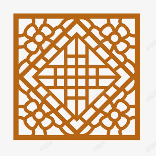 四边深黄菱形窗户png免抠素材_新图网 https://ixintu.com 中国风棱格 古风窗格 棱格 深黄棱格 窗户 窗格 窗棱