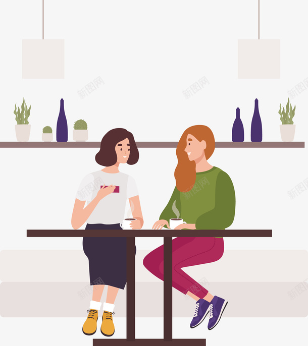 手绘好闺蜜一块聊天矢量图eps免抠素材_新图网 https://ixintu.com 好闺蜜 手绘闺蜜 矢量聊天 矢量闺蜜 聊天 闺蜜 闺蜜PNG 矢量图
