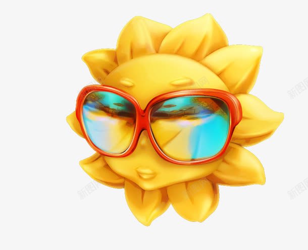 太阳png免抠素材_新图网 https://ixintu.com 夏日 度假 沙滩 海滩 海边 阳光