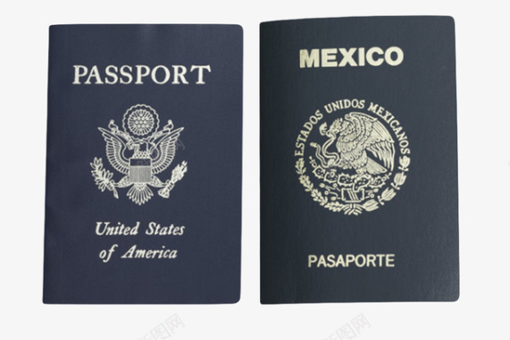黑色美国护照和黑色墨西哥护照实图标图标