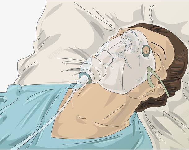 虚弱病危png免抠素材_新图网 https://ixintu.com 呼吸机 插画 病危 虚弱