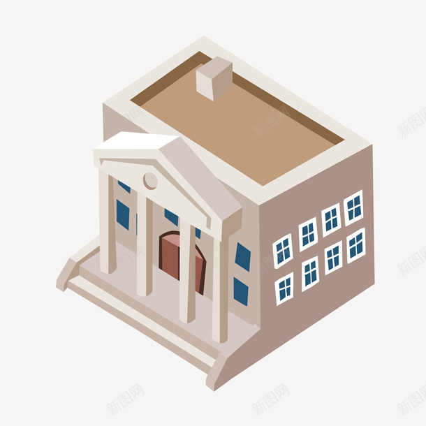 卡通立体银行建筑物矢量图ai免抠素材_新图网 https://ixintu.com 储蓄 卡通 城市 建筑设计 房子设计 立体 银行 矢量图