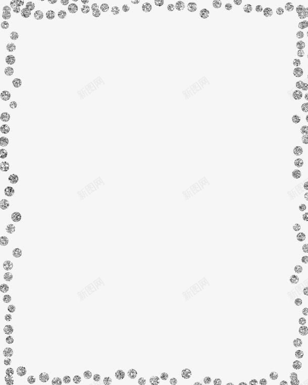 钻石边框png免抠素材_新图网 https://ixintu.com 亮粉 钻石边框 铂金色 银色亮片