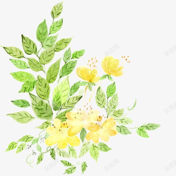 手绘元素png免抠素材_新图网 https://ixintu.com 小黄花 手绘元素 手绘花朵