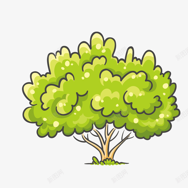 绿色手绘灌木png免抠素材_新图网 https://ixintu.com 手绘 植物 灌木 灰色 环保 线稿 绿色 自然