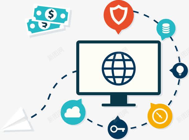 互联网传输矢量图ai免抠素材_新图网 https://ixintu.com 云共享 云资料 美元 钞票 矢量图