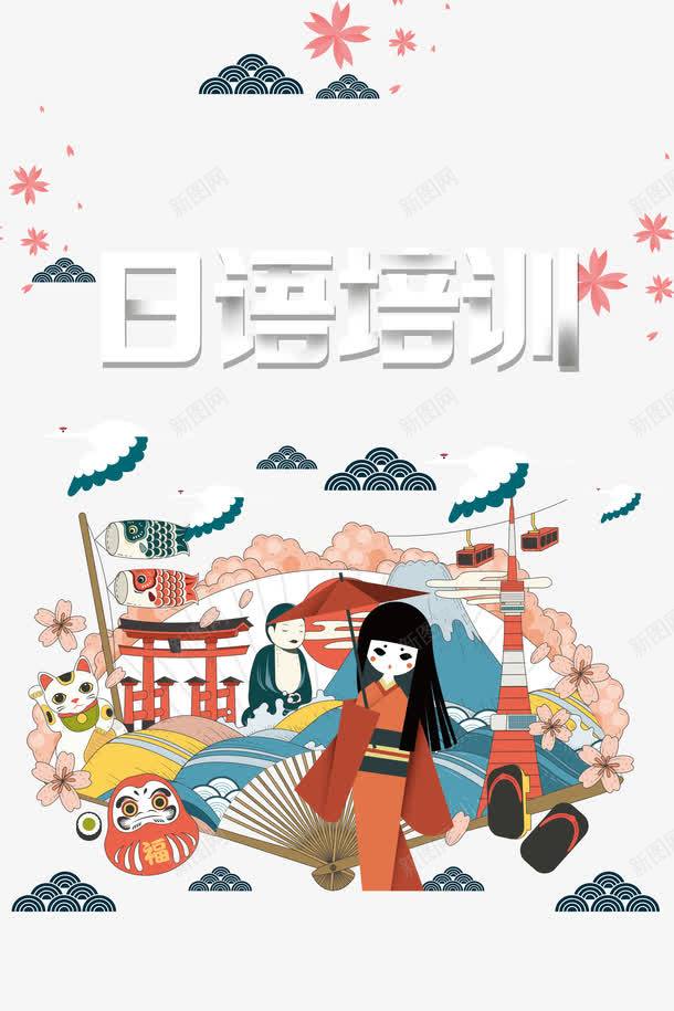 日语培训png免抠素材_新图网 https://ixintu.com 元素 培训 技能 技能培训 日式排版 日式风格 日语 海报