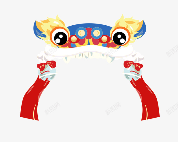新年节日舞狮psd免抠素材_新图网 https://ixintu.com 元宵 新图网 新年 春节 舞狮 节日