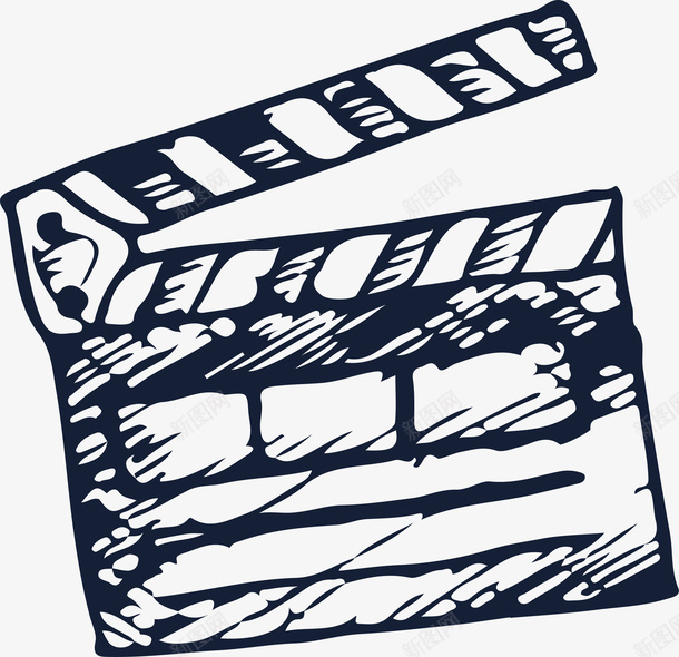 手绘电影拍摄打板图标png_新图网 https://ixintu.com 手绘 拍摄打板 爆米花 电影院 看电影 素描 老电影 胶卷 设计