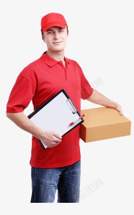 拿着记事本的快递员png免抠素材_新图网 https://ixintu.com 小红帽 登记 配送