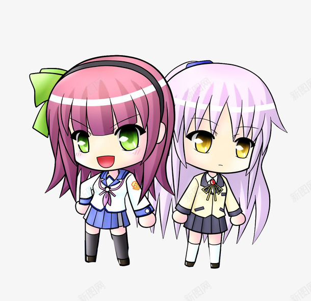 姐妹美少女png免抠素材_新图网 https://ixintu.com 人物 卡通 同学 女孩 好朋友 妹妹 姐妹情深 姐姐 穿校服
