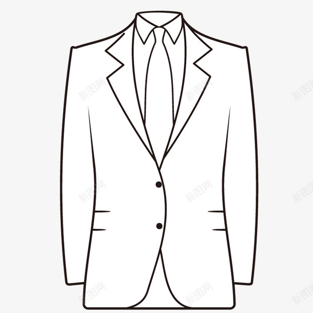手绘西服png免抠素材_新图网 https://ixintu.com 手绘 矢量装饰 装饰 装饰画 西服
