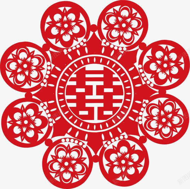 喜字窗花png免抠素材_新图网 https://ixintu.com 中式窗户 喜字 喜字窗花 招亲 窗花