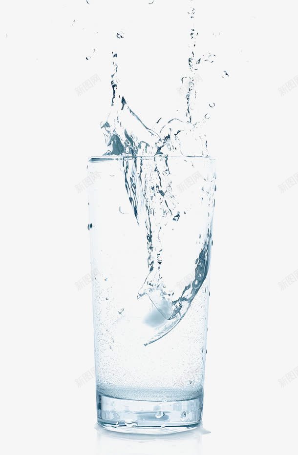 水png免抠素材_新图网 https://ixintu.com 加冰苏打气泡水 动感 气泡 水 水杯 水波 水纹 水面 溅起