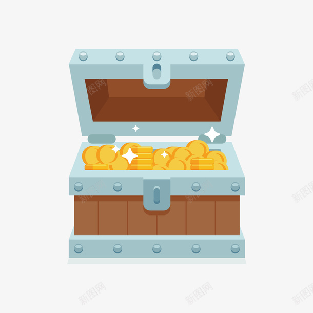 卡通金币png免抠素材_新图网 https://ixintu.com PNG免抠图 PNG免抠图下载 宝箱 木箱 箱子 财富 金子
