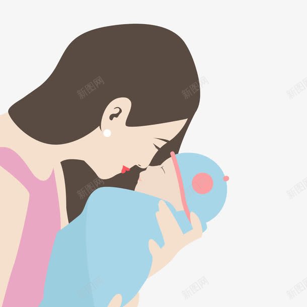 亲亲宝贝矢量图ai免抠素材_新图网 https://ixintu.com 妈妈 婴儿 母亲 襁褓 矢量图