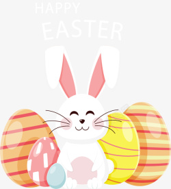 可爱兔子复活节海报矢量图素材