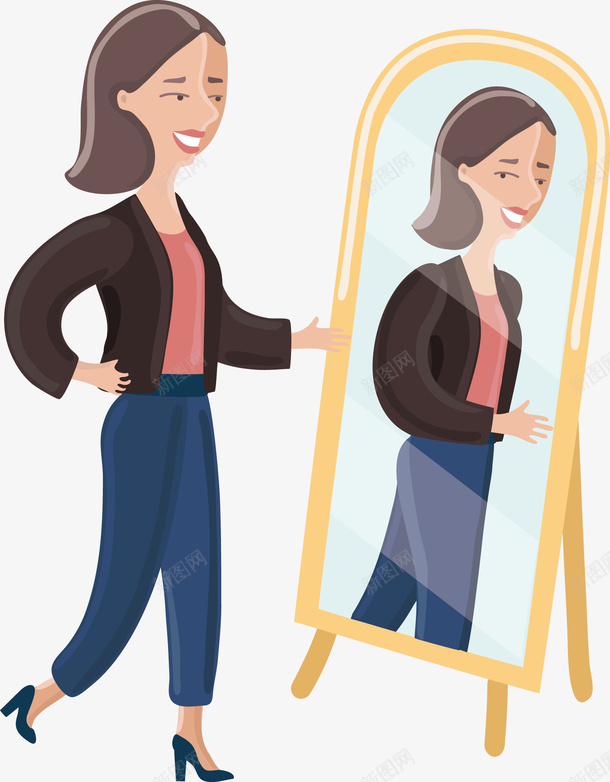 照全身镜的女生矢量图eps免抠素材_新图网 https://ixintu.com 全身镜下载 大镜子 照镜子 照镜子女生 照镜子的女生 矢量图 矢量女生 镜子PNG 黑衣女士
