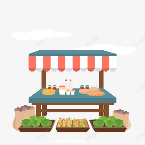 农副产品png免抠素材_新图网 https://ixintu.com 出售 小摊 蔬菜 食物