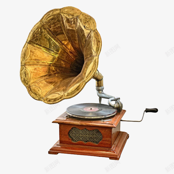 复古留声机png免抠素材_新图网 https://ixintu.com 喇叭 复古留声机 实物 扩音器 留声机 留声机光碟 留音机 老式风格 艺术 黄铜扬声器