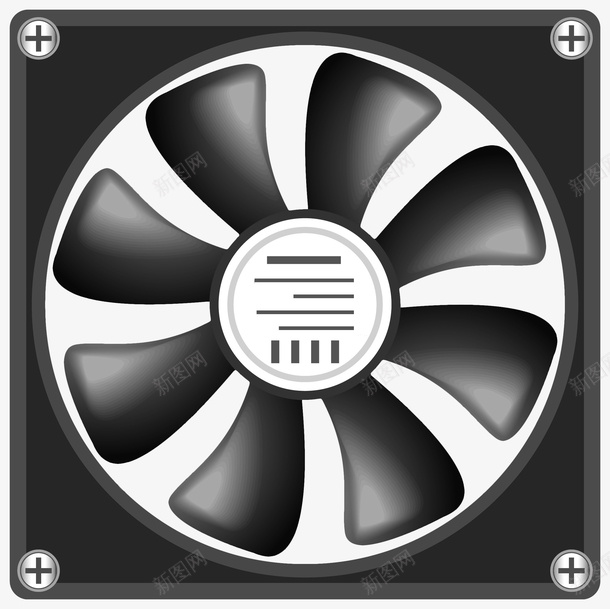 黑色散热器图标png_新图网 https://ixintu.com UI 图标 散热器 黑色