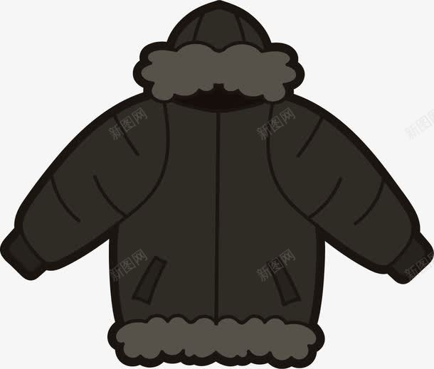 纯黑色鸭绒羽绒服外套png免抠素材_新图网 https://ixintu.com 厚外套 外套 御寒 御寒外套 纯黑色 羽绒服外套 鸭绒外套