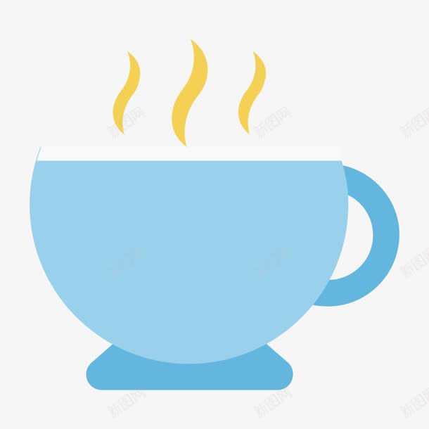 一杯热水png免抠素材_新图网 https://ixintu.com 圆弧 平面 弯曲 杯子 热水 蓝色 餐厅