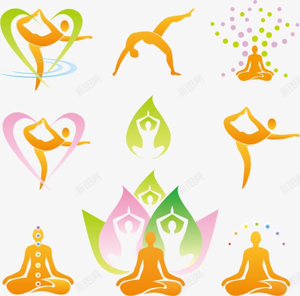 瑜伽logo图标png_新图网 https://ixintu.com 健美 健身 平常心 打坐 标志 标识标志图标 瑜伽 运动