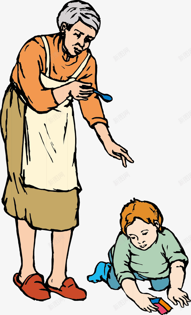 奶奶给小孙子喂饭png免抠素材_新图网 https://ixintu.com 喂饭 坏学生 奶奶 小勺子 小孙子 老人与孩子 老人和孩子 调皮的男孩