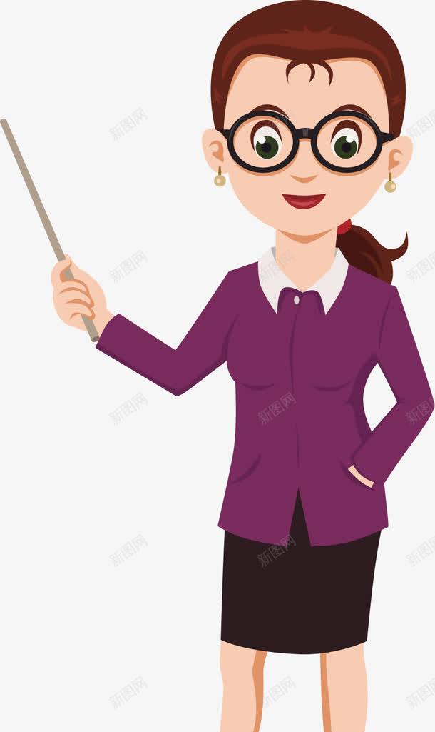 女老师形象png免抠素材_新图网 https://ixintu.com 人像 头像 女性 扁平 眼镜