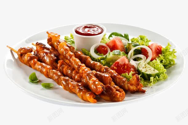 盘里的烤羊肉串png免抠素材_新图网 https://ixintu.com 烤串 羊肉串 美味 食物