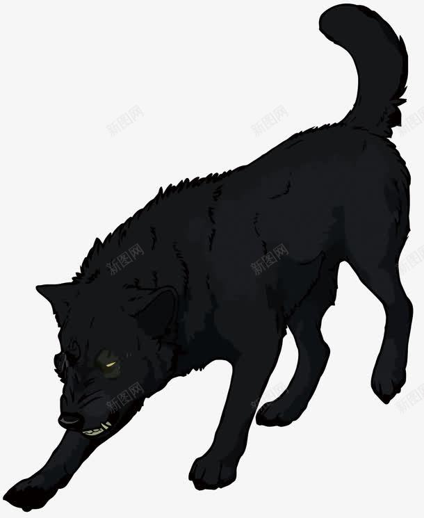 大黑狗png免抠素材_新图网 https://ixintu.com PNG PNG免费下载 PNG图片 凶恶 卡通 危险 宠物 恶犬 恶狗 面目狰狞的 黑狗