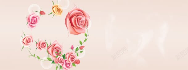 粉色玫瑰花背景jpg设计背景_新图网 https://ixintu.com 优雅 宁静 粉红色背景 美女 美容 美容海报 花 花瓣