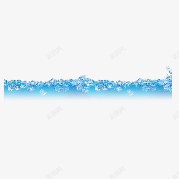 水png免抠素材_新图网 https://ixintu.com 冰凉 冰水 夏日 气泡 水珠 清凉 蓝色