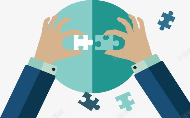 解决商务难题png免抠素材_新图网 https://ixintu.com 信息图表 商务 总结报告 拼图 汇报 矢量素材 解决问题