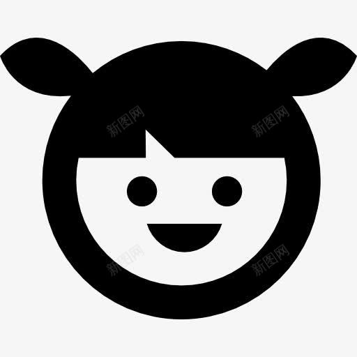 女孩的脸上两个小马尾图标png_新图网 https://ixintu.com 两人 儿童 女孩的脸 教育 教育图标 马尾辫